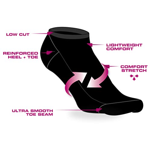 Image of Avia Women's Athletic Low Cut Socks - 10 Pack Performance Stretch Cushioned Ankle Socks for Running and Workout (4-12)