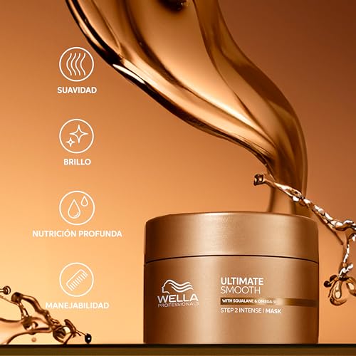 Wella Professionals Ultimate Smooth Mascarilla - Tratamiento Hidratante para ell Cabello con Escualano y Omega 9 - Cabello Seco, Apagado y Encrespado (150ml) - imagen 2