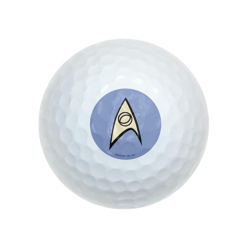 Star Trek Science Shield Wilson Golf Balls 12 Pack, Regulation Size Full Color Premium Golf Balls