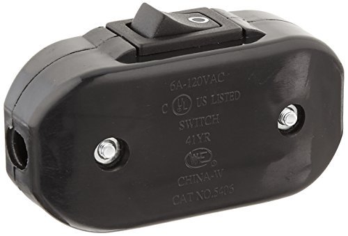 Pass & Seymour 5406Bkcc10 Feed Cord Switch, 6-Amp, 120-Volt, Black #TOP1