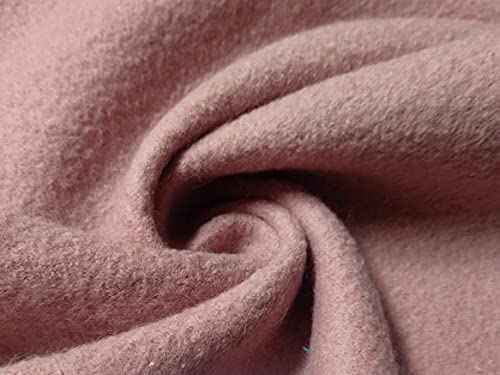 Tissu laine bouillie rose anti froissement pour coudre un manteau sur mesure