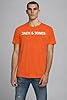 JACK & JONES Male Logo T-Shirt, Orange (Shocking Orange), 3XL #1