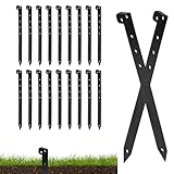 Rasugarlary Metal Landscape Edging Stakes, 10 Inch Garden Stakes Carbon Steel Landscape Anchoring Stake for Grass Barriers, Landscape Edging Coil, Terrace Board, Garden Liner, 20 Pcs