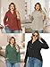 Plus Size Fall Tops for Women Casual Button T Shirts Autumn Long Sleeve Blouses Oversized Soft Henley V Neck Sweaters 2XL Wine Red