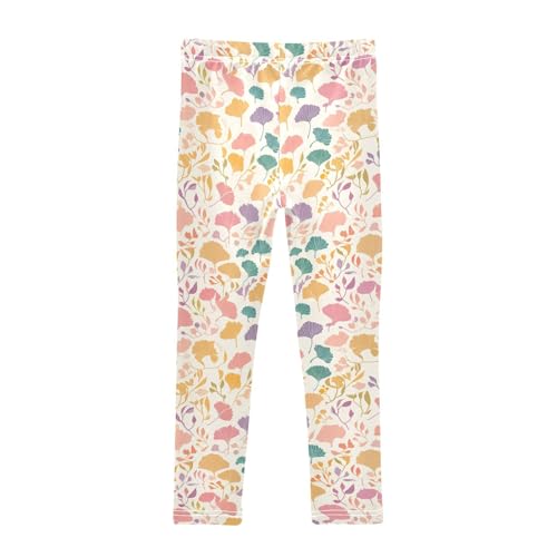 Hand Drawn Ginkgo Kids Girl's Cotton Leggings Comfortable Full Length Sweatpants Running2