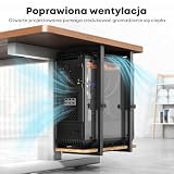 Solidny uchwyt PC pod biurko, regulowana wysokość – Uchwyt na obudowę PC, oszczędność miejsca, maksymalna waga 30 kg, Czarny & rustykalny brąz