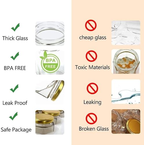 Image of 30 pcs Glass Mason Jars 100 ML Mini Jars with Metal Airtight Lid, for Jam, Jelly, Crafts, Spices, Dry Food Storage,for Baby Food, Crafts, Spices, Dry Food Storage (30, 100ml)
