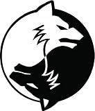 ÚLFHÉÐNAR Viking Nordic Symbol Yin Yang Wolf Sticker Black White Decal Sign Car Automotive Window Truck Motorcycle Biker Van Water Bottle Laptop Helmet Har hat Luggage Gift