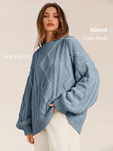 Image of Trendy Queen Women's Oversized Cable Knit Sweaters 2026 Fall Outfits | Quiet Luxury Style, Chunky Knit Texture, Winter Holiday Outfit, Easy Layering Piece, Fall Fashion Staple