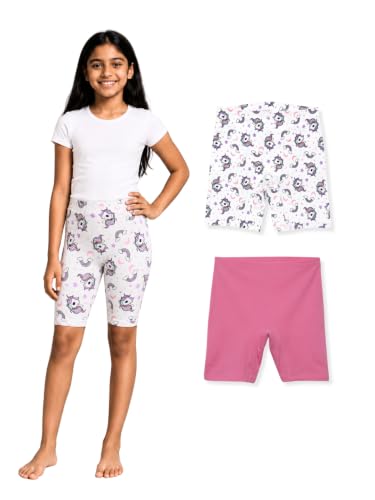 Image of mackly Girls Inner Shorts (Pack of 2) | 2-in-1 Seamless Panty Shorts with Gusset | Soft Breathable Base Layer for Dresses, Skirts