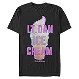 Fifth Sun Big & Tall Forrest Gump Lt. Dan Ice Cream Men's Tops Short Sleeve Tee Shirt, Black, 5X-Large