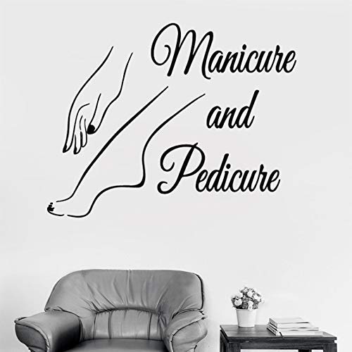 VVWV Manicure and Pedicure Salon Wall Sticker for Beauty Parlour Salon Spa Barber Shop Women Men Large Big Size Living Bed Room Wall Home Decor Black Decal Sticker L X H 40 X 50 Cms (1)