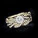 JewelryPalace Infinity 1.5ct Cubic Zirconia Engagement Rings for Women, 14k Yellow Gold Plated 925 Sterling Silver Promise Rings for Her, Anniversary Simulated Diamond Wedding Bands Ring Set Size 7