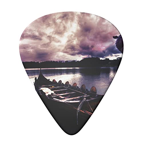 Vikings Lot de 6 médiators imprimés en forme de bateau avec boîte de rangement pour guitare acoustique et électrique - Les Beatles, Paul McCartney, John Lennon, RIngo Starr, George Harrison Vikings Lot de 6 médiators imprimés en forme de bateau avec boîte de rangement pour guitare acoustique et électrique – Image 4