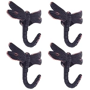 Dragonfly hooks wall hooks for hanging oil rubbed bronze coat hooks wall mounted towel hooksheavy duty key holder for decorpack of 4  urban country home decor