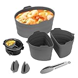6pcs Slow Cooker Liner, Silicone Slow Cooker Divider Liners Foldable Silicone Liner Pot Liners Reusable Heat Resistant Slow Cooker Divider Dishwasher Safe Cooking Liner for 6-7QT Crock Pot