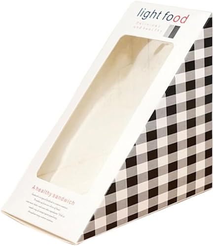 50 cajas de papel sándwich, cajas de sándwich de papel kraft con ventana, caja de cuña, contenedor individual de sushi para panadería, pastel de disponible en Yaxa Colombia