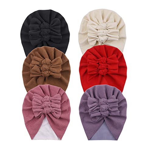 Yili Maizi Baby Girl Velvet Big Hair Bow Knotted Head Wrap Bow Beanie Warm For Newborn Infant Toddlers Turban Hat #TOP23