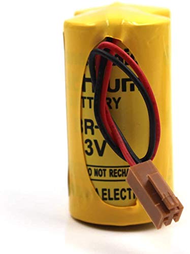 (5-Pack) Br-Ccf2Th 6V Lithium Replacement Battery For Fanuc Oi Mate Model-D, Panasonic Controls, Plc Computer Ge Fanuc A06 Series A98L-0001-0902, Br-Ccf2Te Cnc Coaster (Cutler Hammer), Brown Connector #TOP5