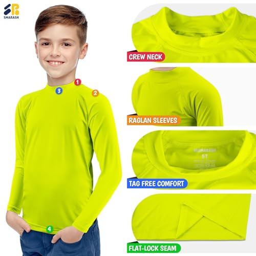 Image of Boys Rash Guard Swim Shirts Long Sleeve UPF 50+ Swimwear Toddler Kids Sun Protection SPF Water Surfing Swimming Shirts 0-16Y