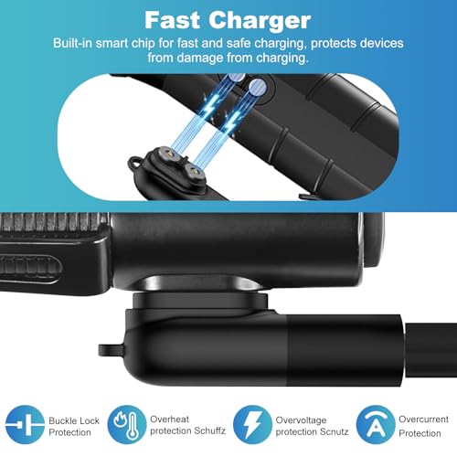 USB-C Ladeadapter Kompatibel mit LEDLENSER P&H Serie Stirnlampen, Magnetisches Ladegerät Ersatz für H5R H7R H15R H19R P18R ML6 P6R P7R P5R Taschenlampen, Typ-C Adapter mit Lanyard, Schwarz