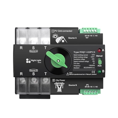 Inverseur de source automatique ATS 3P 63A triphasé pour alimentation continue TOQ7