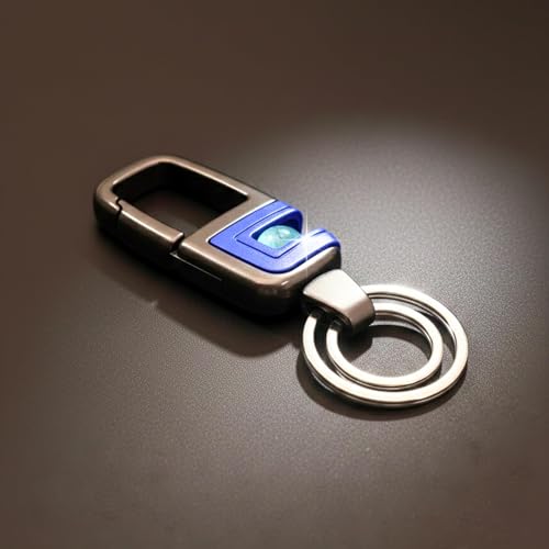 Image of THE MEN THING - Stylish Multicolor Stainless Steel Keychain for Men & Boys (ORBIT CLIP - Blue)