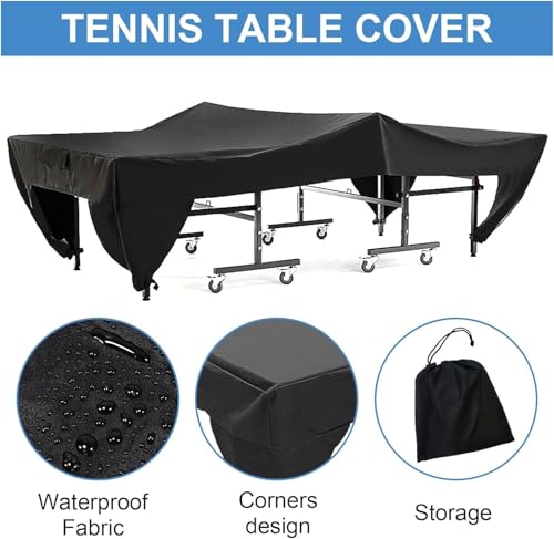 Tischtennis Schutzhülle, 280 x 153 x 73 cm Tischtennisplatte Abdeckung Wasserdichte Tischtennisabdeckung für Outdoor und Indoor, Reißfest für Tischtennisplatte vor Nässe und Schmutz