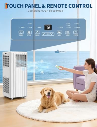 Image of Garvee 8000 BTU Portable Air Conditioner, 3-in-1 Portable AC Cooling, Dehumidifying & Fan for Bedroom, Apartment, Dorm & Rooms Up to 350 Sq. Ft, Sleep Mode, 24-Hr Timer, Remote, Window Kit, White