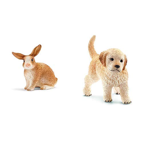 Schleich 13827 Figur & 16396 - Golden Retriever Welpe