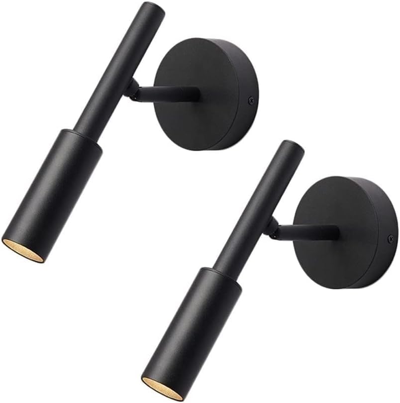 Appliques murales cylindriques réglables en aluminium : lot de 2 lampes de lecture salon