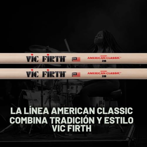 Miniatura 7 de Vic Firth - Baquetas De La Serie American Classic 2b - Madera De Nogal American - Punta De Madera