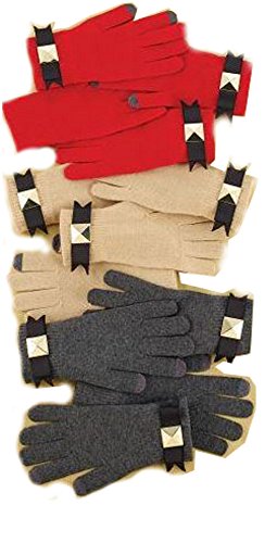 Mud Pie Everly Bow Gloves CHOOSE COLOR (RUBY)
