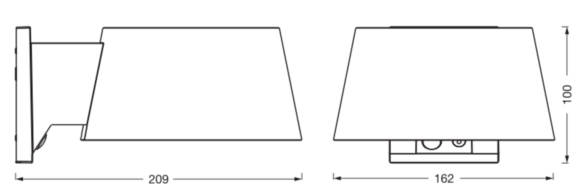 OSRAM Kinkiet solarny LED Endura Style Brella, 10,1 W, ciepła biel 3000 K, 930 lm, czujnik PIR, IP54, 18 dni