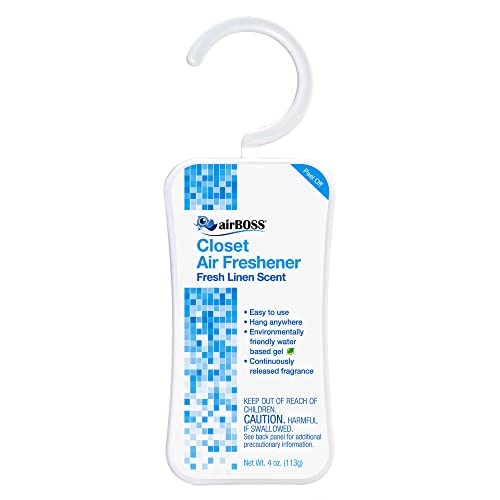 Airboss Closet Air Freshener, Continuously Releases Fragrance, Fresh Linen, 4 Oz Hanger (Pack Of 3) #TOP6