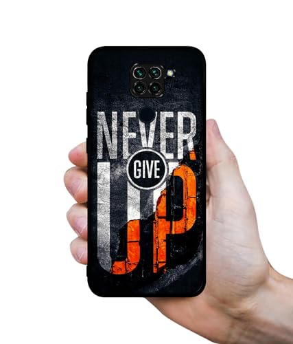 Image of Never Give Up Design Premium 2D Printed Metal Back Case Cover for Mi Redmi Note 9 4G
