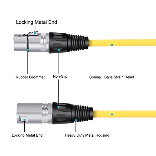 Neewer 6 Pack 6.5 Feet/2M Mic Cable Cord, Xlr Male To Xlr Female Microphone Audio Colored Snake Cables (Purple/Red/Blue/Orange/Yellow/Green) #TOP3
