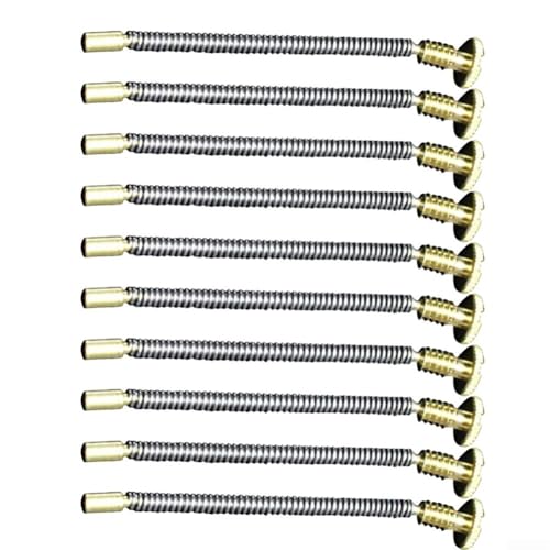 Beatanug Tornillo de resorte de pedernal de repuesto para encendedores de queroseno, pieza de reparación de aleación de aluminio de 50 mm, paquete de 10 con placas base, compatible con la mayoría de
