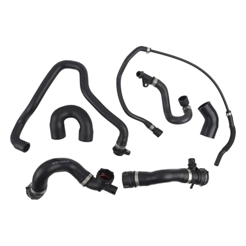 MUCO New Hoses Radiator Coolant Water Hose Pipe Kit 11537516414 11537521049 17127531579 Compatible for E87 E90 E92 E93130i 325i 330i X1 N52 2.5L 3.0L 2005-2012 Radiator Hose 7 Piece Set