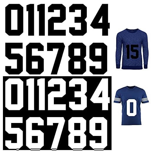 Zonon 22 Pieces Iron on Numbers T Shirt Heat Transfer 0 to 9 Jersey Numbers for Team Uniform Sports(Black, White,8 Inch)