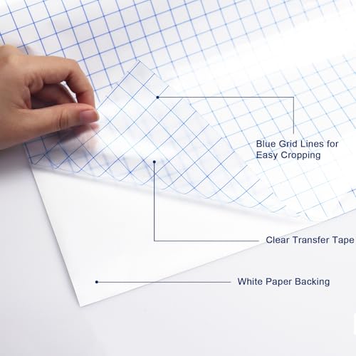 Rolo de papel de fita de transferência -30,5 cm x 16 FT com grade de alinhamento azul fita de transf