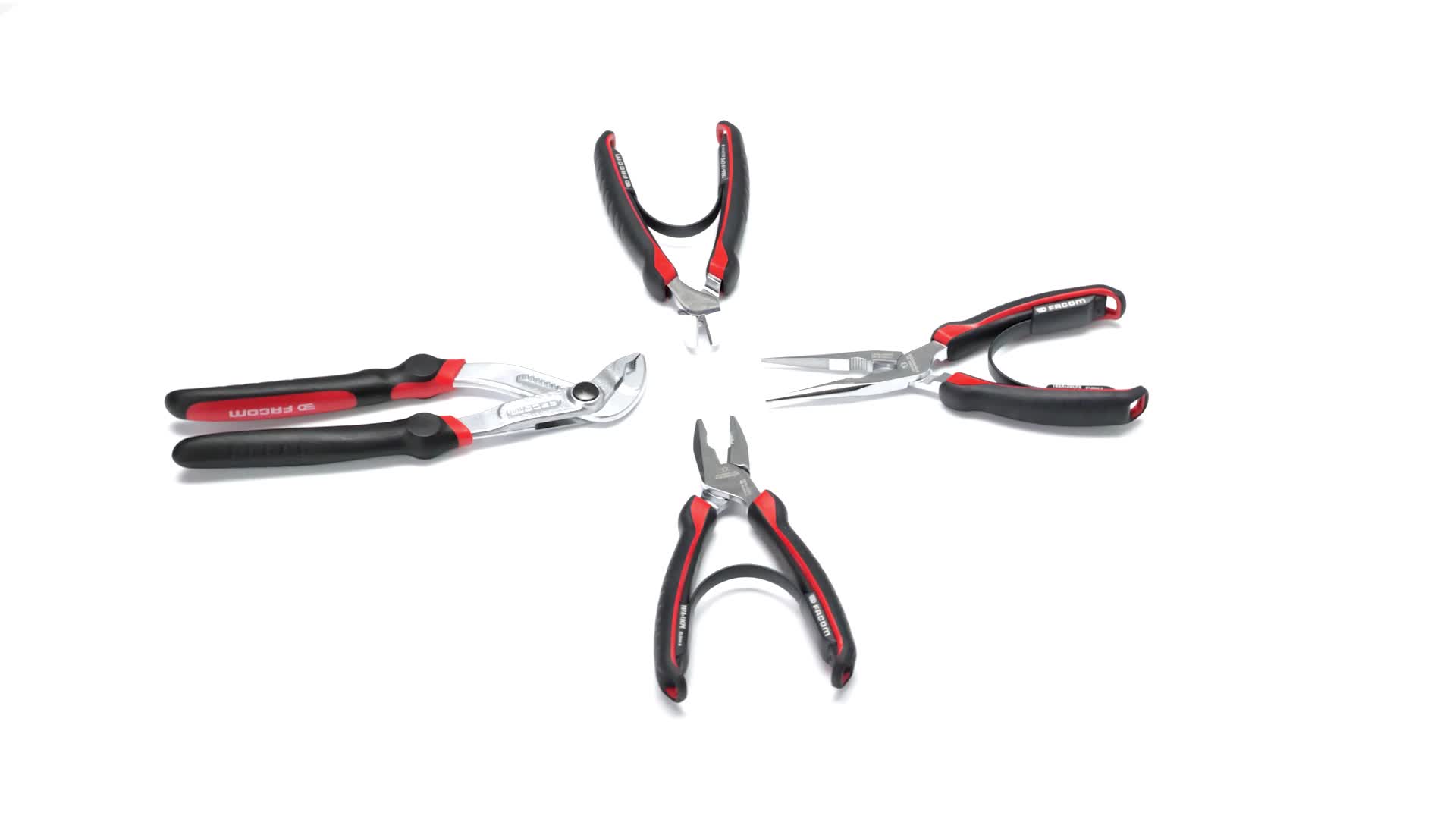 Facom Set of 4 Pliers – Multi-Grip Locking, Diagonal Cutters