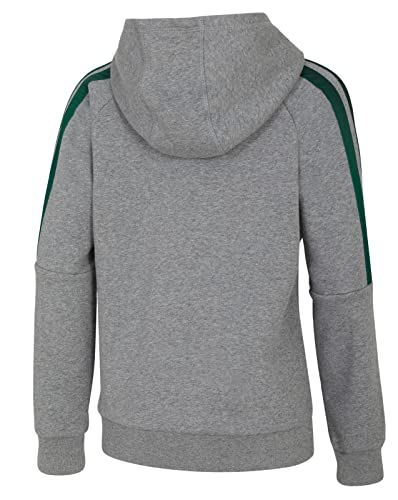 Sweat Adidas garçon gris en molleton souple avec capuche verte