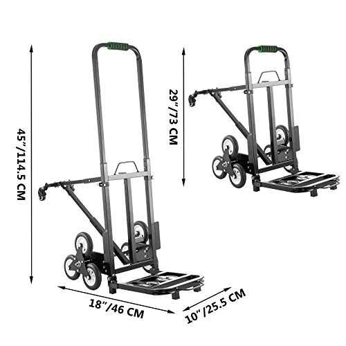image for BestEquip Stair Climbing Cart 330lbs Capacity, Portable Folding Trolle