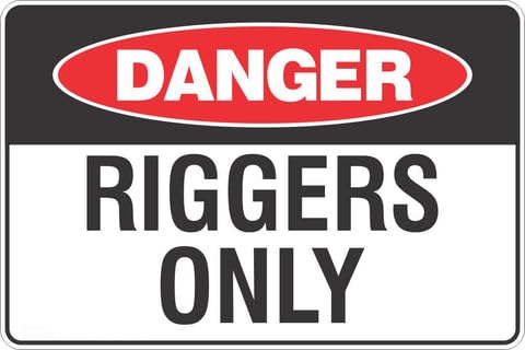 Riggers Only Safety Sign 8x12 Metal Tin Sign Garage Man Cave Wall Decor