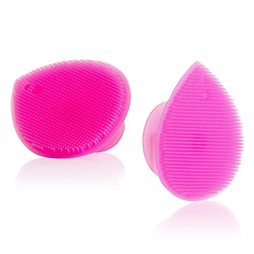 Depurador de Silicona Facial - Almohadillas de Limpieza Facial - Cepillo de Ducha de Silicona Suave - Depurador de Masaje Exfoliante para la Piel - Para Todo Tipo de Pieles Rosa de Sandine