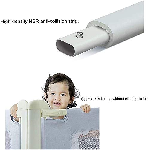 Barrera de cama infantil con elevación vertical y doble botón para seguridad en cunas de bebés 6