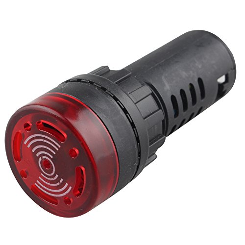 HALJIA AD16 – 22sm LED Zumbador Señal de alarma Indicador Luz Flash Alertor DC12 V 20 mA 22 mm de diámetro