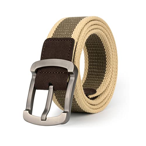 LWSX Leinwand-Gürtel mit Dornschließe, einfache Mode, verdickt, 1,45 Zoll, Freizeitgürtel für Junge Studenten, Jeans, Business-Herrengürtel Cover