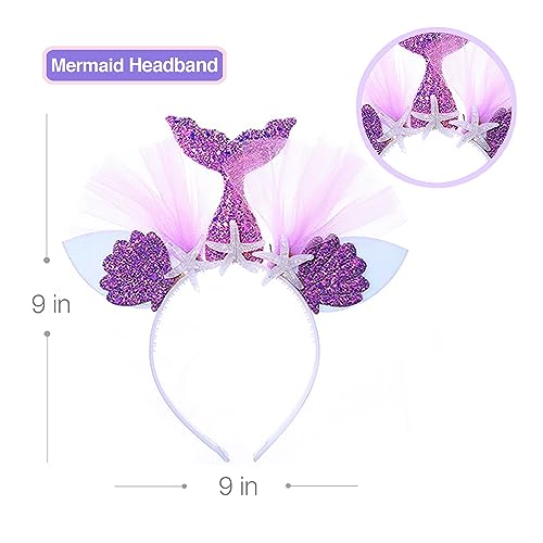 Tutu and Sian Mermaid Outfit Set – Shirt, Rainbow Tutu Dress, Satin Sash, Headband – Birthday Gifts for Girls Costume